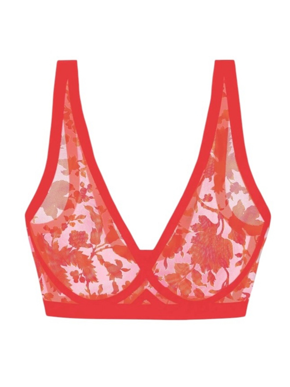 Eby Thorny Rose Sheer Print Bralette Bra Size LDD - RARE